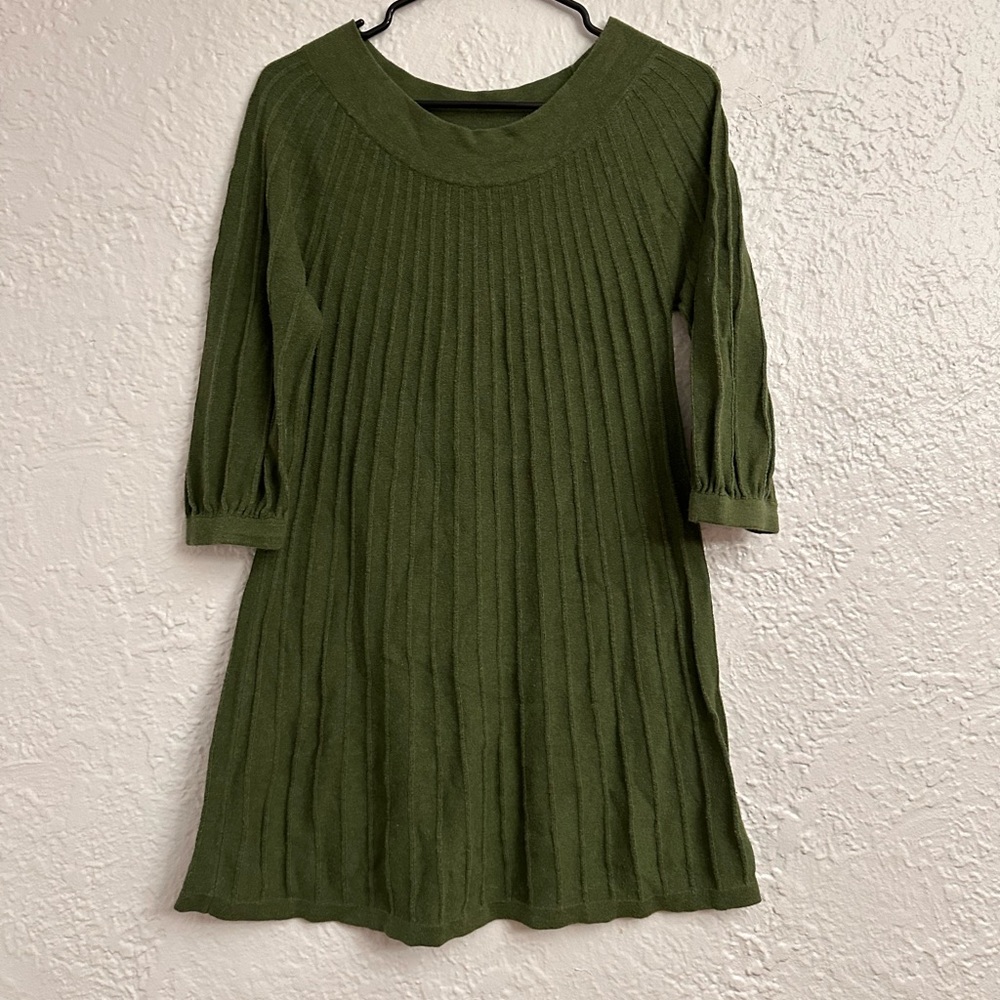 Olive green smock dress